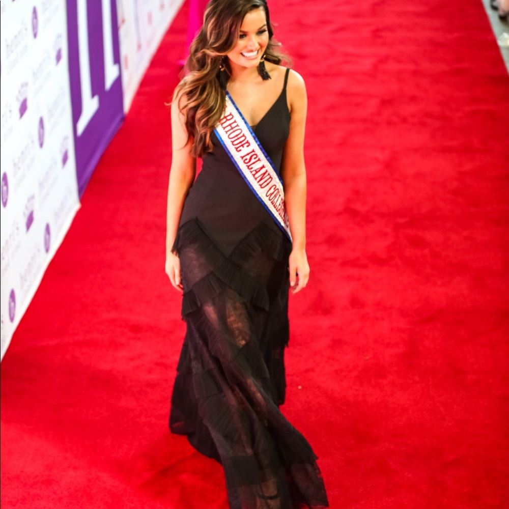 BCBGMaxazria black lace gown